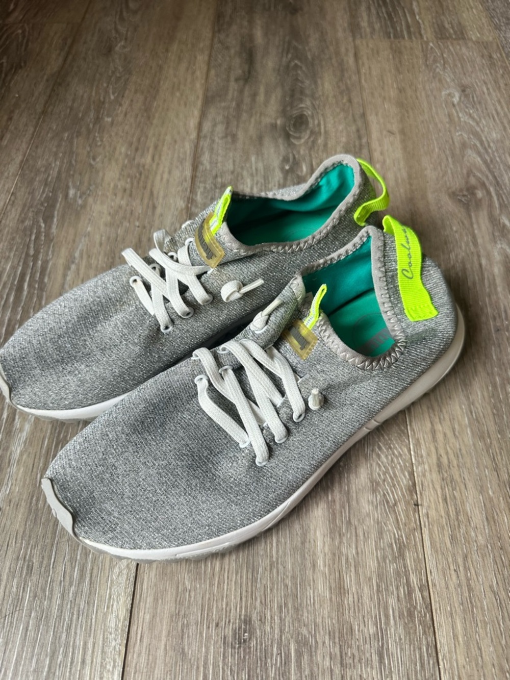 Womens' Coolway Tahali Silver Easy Slip On Knit Sneakers size 7‎